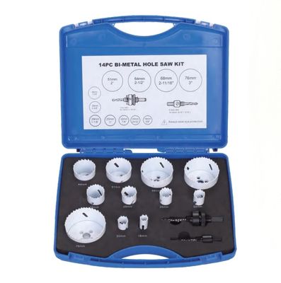 quality Painting HSS 13 Piece Hole Saw Kit Bi Metal Size 5/6" - 3" factory